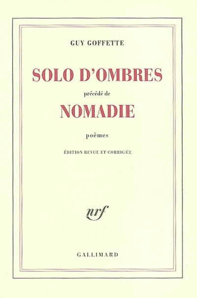 Solo d’ombres (précédé de) Nomadie