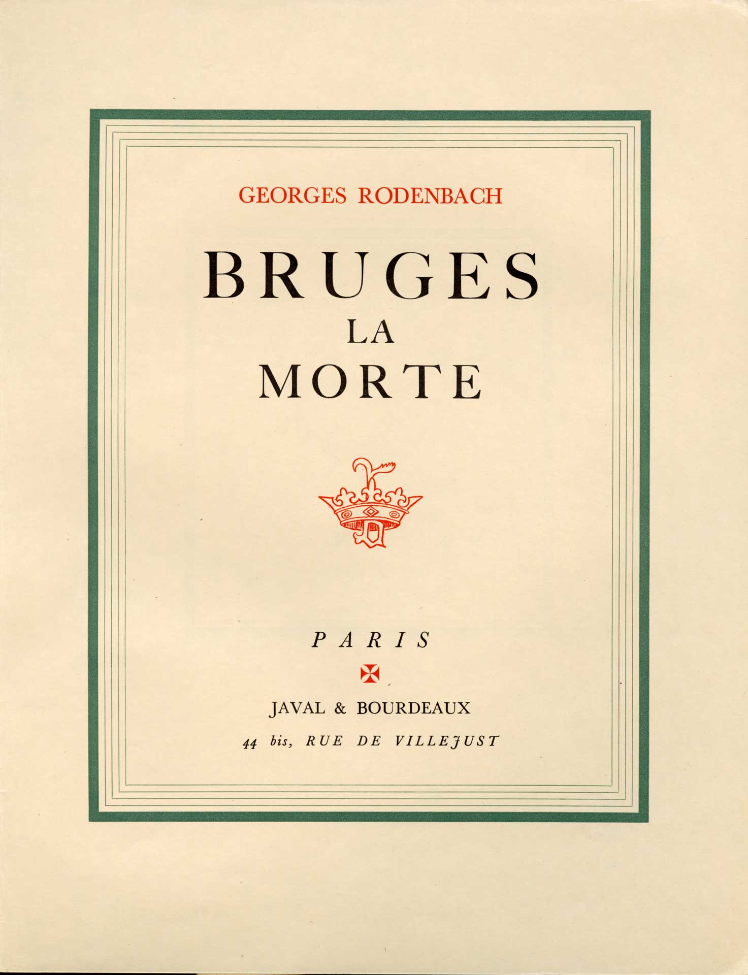 Bruges la morte [sic] = [Bruges-la-Morte]