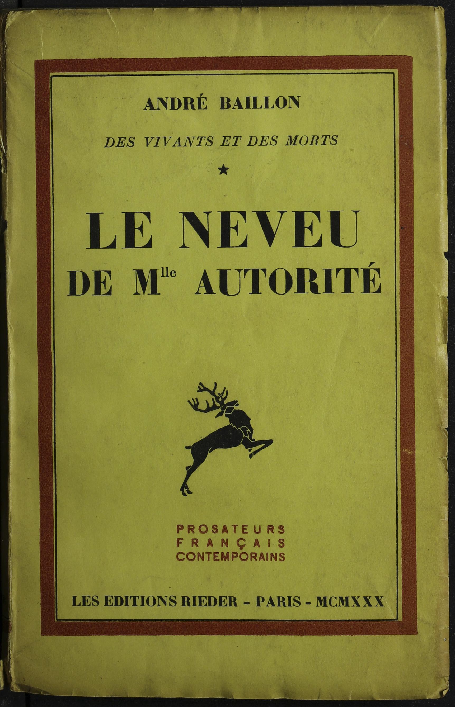 Le neveu de Mademoiselle Autorité