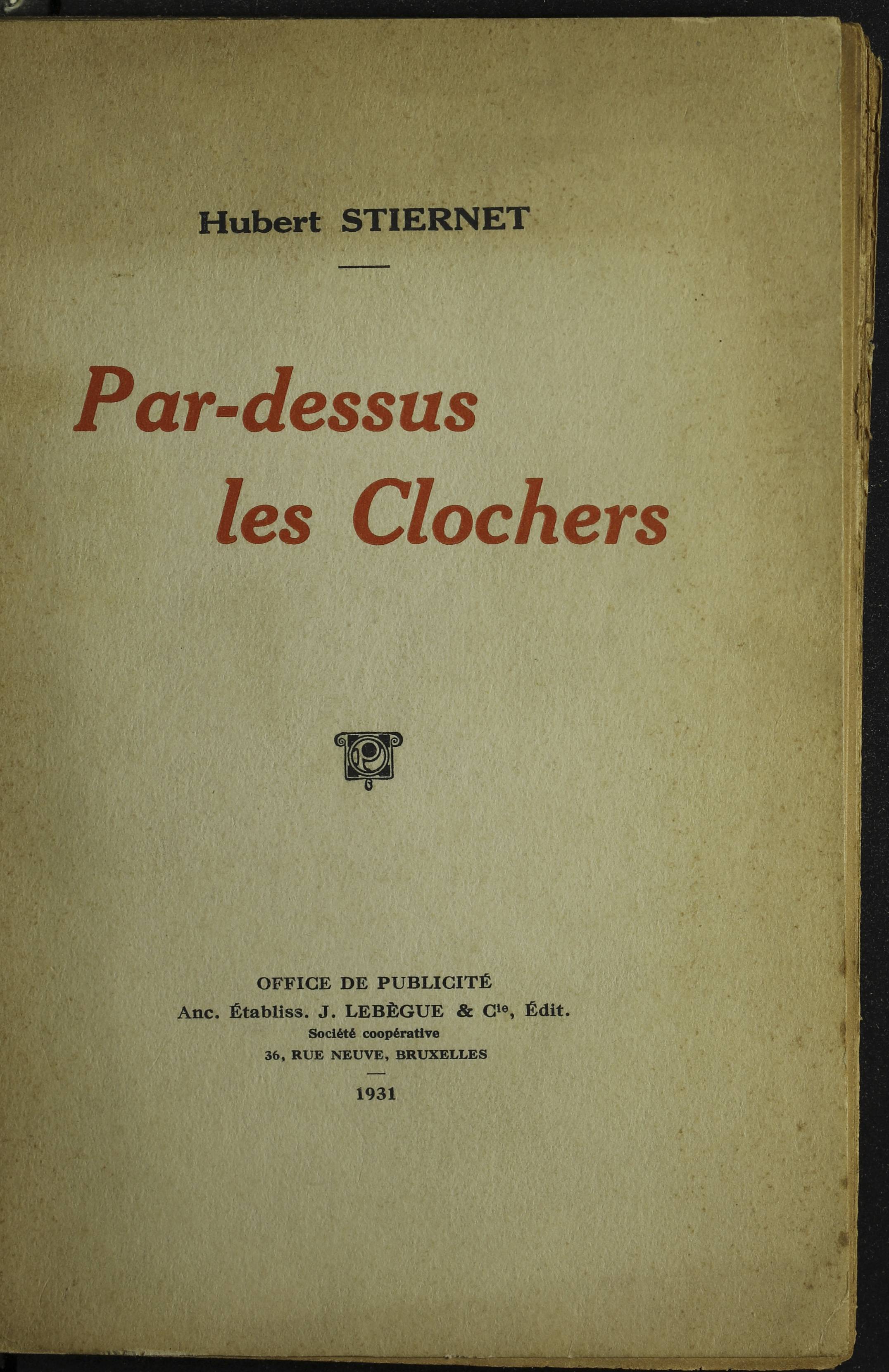 Par-dessus les clochers: mémoires de Pierre-Joseph Houbart, apothicaire